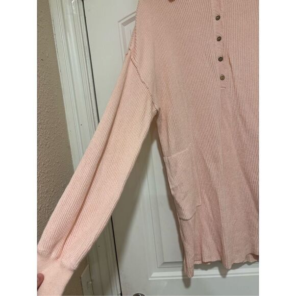 Free People Picnic Sweater Mini Dress Ribbed in Pink Dogwood Large - Picture 4 of 5